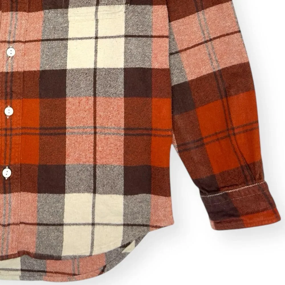 Levi's Relaxed Plaid Flannel Button Down Shirt Orange/Brown Fall  size‎ Small